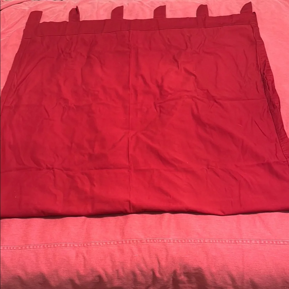 Mainstays Red Cotton Fabric Long Drape Panels 2  with 6 Hang Loops